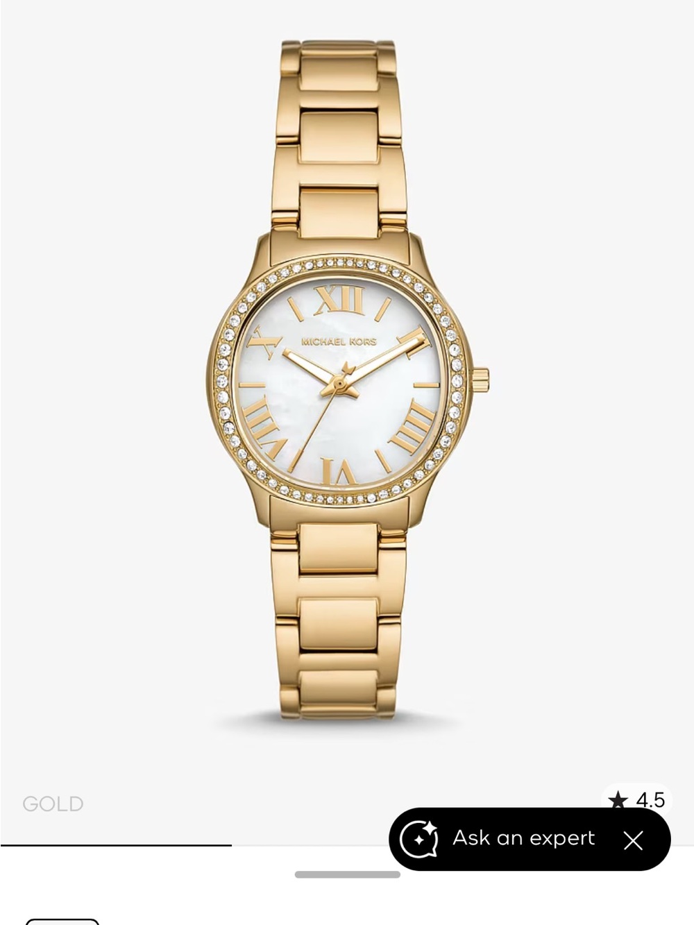 Michael Kors Gold Bracelet Watch with Mother-of-Pearl Dial